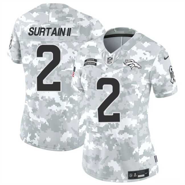 Women%27s Denver Broncos #2 Patrick Surtain II 2024 F.U.S.E Arctic Camo Salute To Service Limited Stitched Jersey Dzhi->dallas cowboys->NFL Jersey